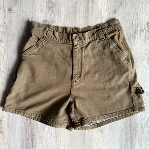Vintage Riveted by Lee Olive Army Green Carpenter Canavas Utility Jean Shorts 30